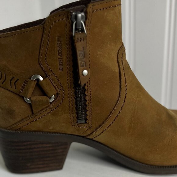 Teva Women's Foxy Waterproof Ankle Boot Brown Leather Size 9 - Picture 5 of 9